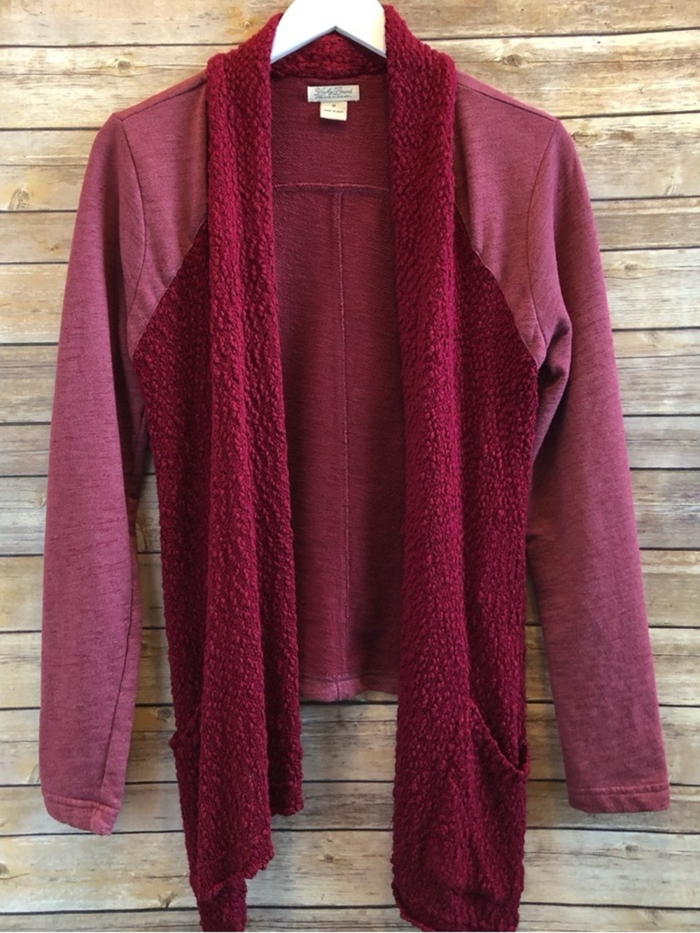 Cozy Open-Front Women's Sweater Cardigan - Burgundy